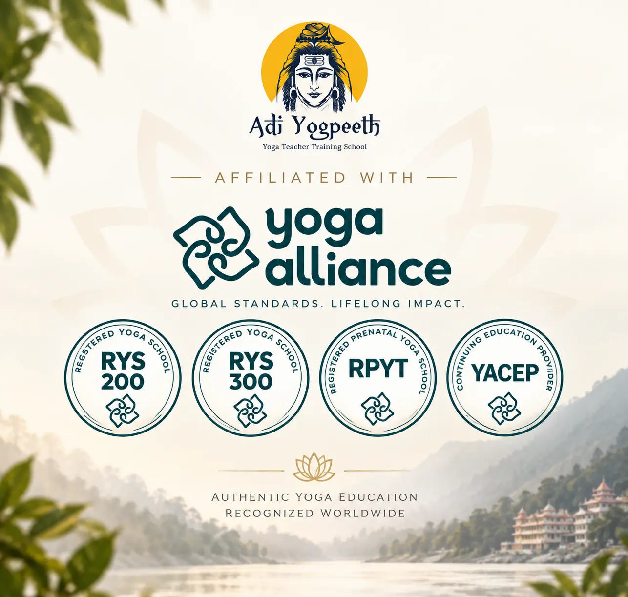 Adi Yogpeeth yoga students and graduates in Rishikesh